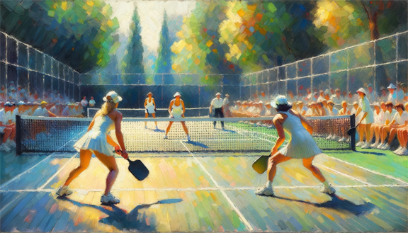 Pickleball Impressionist painting